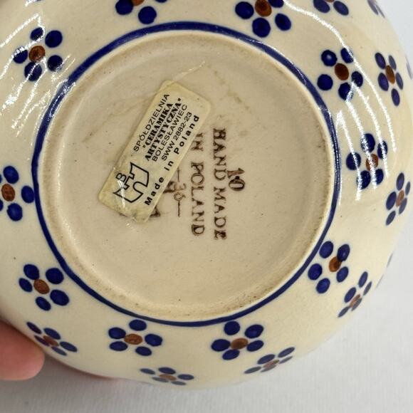 Boleslawiec Polish Ceramic Pottery Apple Baker Roaster Daisy Dots Handmade - Picture 6 of 8